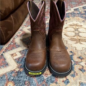 Justin Boots Brown Steel Toe Western Boots